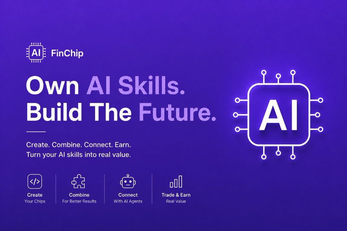 chillwithsubham's tweet photo. Many of us think AI is only about chatbots, automation, or content tools.

But the future may not be limited to just using AI.

In the future, AI skills themselves could carry value.

Recently, I was exploring @finchip_ai and honestly, the concept felt really interesting.

Here, a “Chip” represents a specific AI ability.

Which means:
→ People can create their own AI skills
→ Others can use them
→ Multiple Chips can be combined to build more powerful workflows

What I like most is that the project is not just trying to create hype.
It’s trying to bring together AI, ownership, and infrastructure in one ecosystem.

The project is still in an early stage, so keeping realistic expectations is better for now.

Still, the direction is definitely worth watching 👀

🌐 https://t.co/wx7PoBZmIV