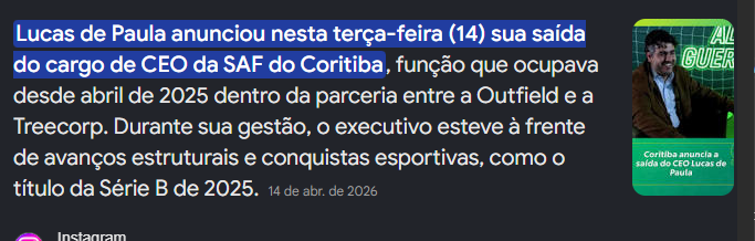 TioWilson_Coxa's tweet photo. Infelizmente nunca teremos a resposta, mas aconteceu algo MUITO grave dentro do @coritiba em abril, que culminou até com a saída do CEO Lucas de Paula e apenas 1 vitória em 9 jogos nesse período....

9 jogos
1 vitória
5 empates
3 derrotas https://t.co/jWPt03AATU