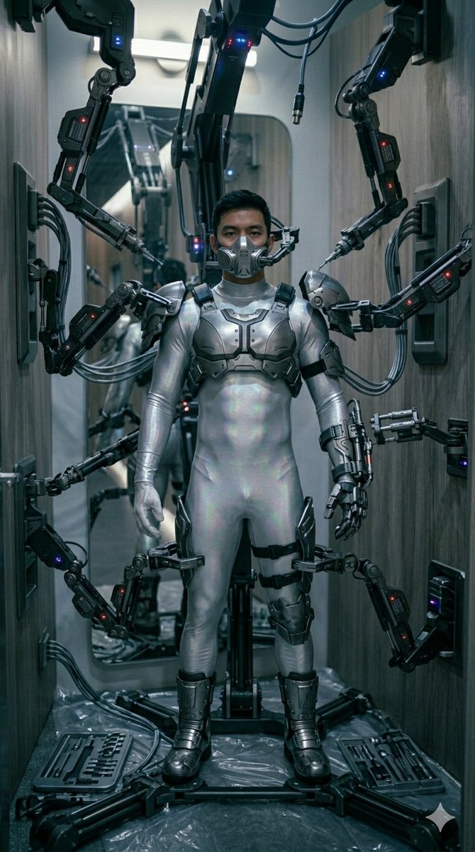 RDxRobotData's tweet photo. 當你以為自己很安全的時候

When you think you are safe

危險就會突然到訪

Danger can strike suddenly

但能夠被完成是閣下福氣

But it is your good fortune that you can be completed

#RD #機械帝國 #AIグラドル #3D #AIart #gemini https://t.co/3U0aDBsTWB