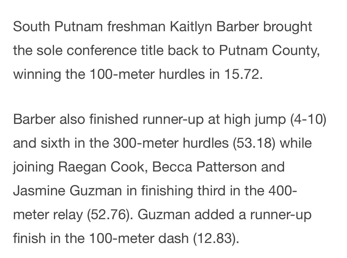 KaitlynBarber29's tweet photo. WIC Conference CHAMP as a FRESHMAN 🏆🔥
100m Hurdles - 1st Place - 15.72 PR ⚡
High Jump - 2nd Place - 4’10”
Just the beginning 👀💨
#TrackAndField #ConferenceChamp #FreshmanSzn #PR #Recruiting2029 https://t.co/WFb9HdtKGS