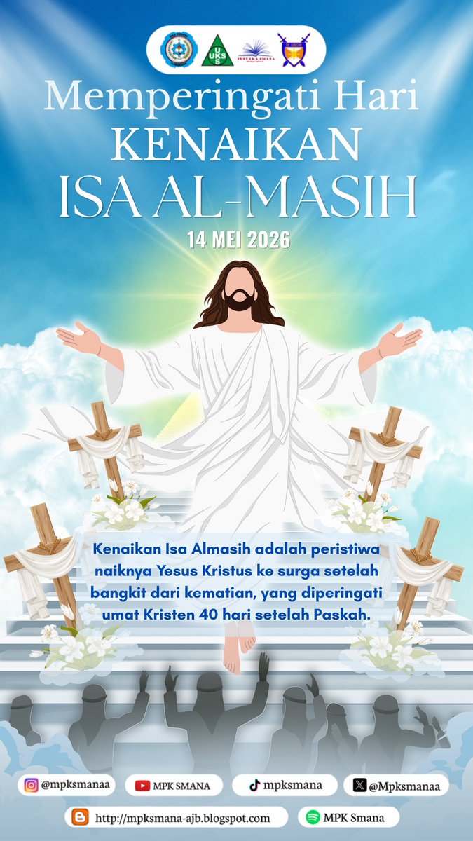 Mpksmanaa's tweet photo. Selamat Hari Kenaikan Isa Almasih!✨

Kristus dimuliakan di surga, semoga hidup kita dipenuhi harapan baru.

MPK DROSERO!!🔥 https://t.co/dZbPKB5sxK