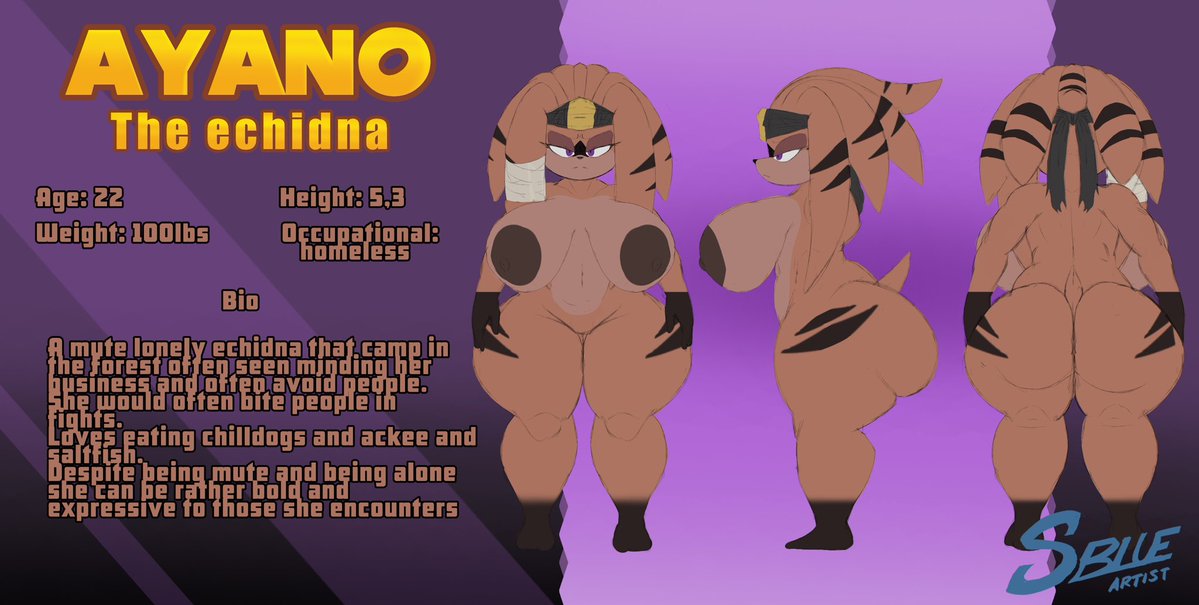 SnowyBlue1's tweet photo. New design of my oc 
Ayano the echidna https://t.co/pEbN6wszJS