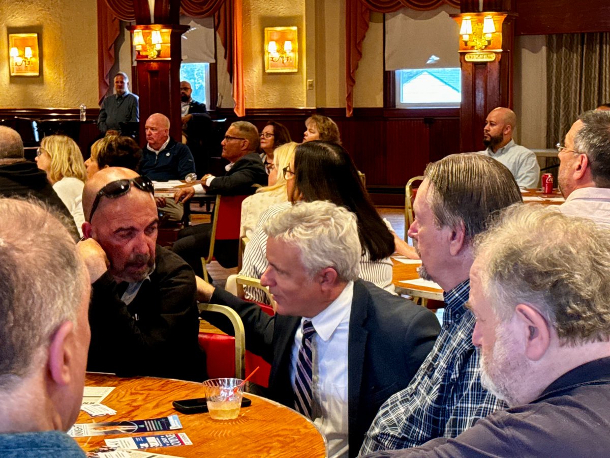 JasonKnightRI's tweet photo. I enjoyed addressing the Pawtucket Democrats this evening in their statewide candidate forum at the German-American Hall. It's a great exercise in democracy to gather so many candidates in the same space for voters to be able to hear (and question) differing visions for the office & the future.