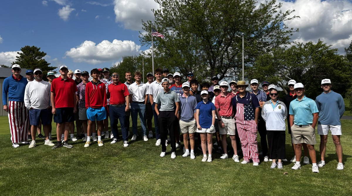 avonhsgolf's tweet photo. 2nd Annual Red, White, and Blue Invite was a huge success. Every player invited a guest, coaches played, and even some VIP's. 10 Foursomes at Deer Creek tonight.
5 ⭐️ treatment from Derek Carlson and the team.
Thank you Mr. Kasmer and @FoldsofHonorIN 
🔴⚪️🔵 https://t.co/dFb6xLBZZW
