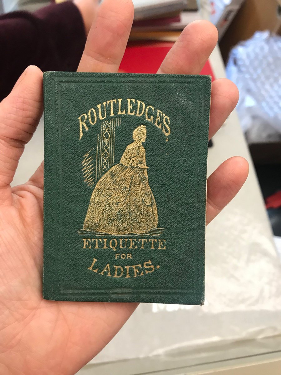uomcollections's tweet photo. Routledge's etiquette for ladies / by the author of the "Ball-room guide," and "Etiquette for gentlemen, 1864, London: Camden Press, Rare Books Collection.

#tinybook #rarebooks #specialcollections https://t.co/g9MwVINHCy