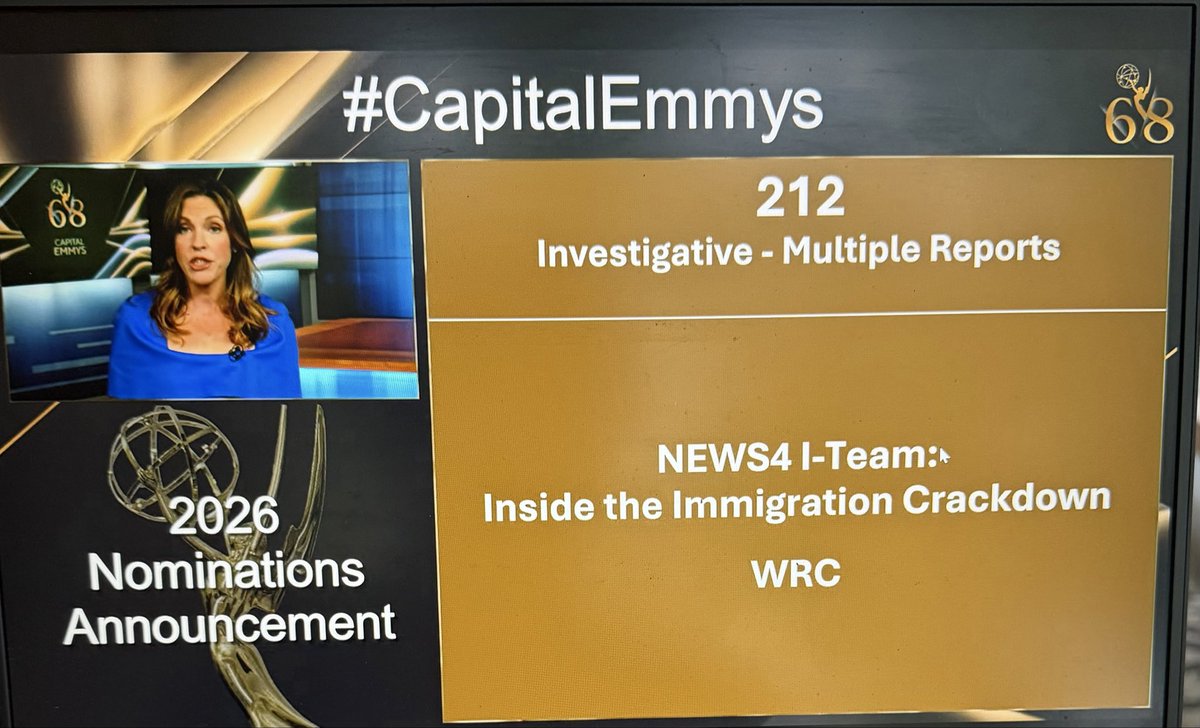 TraceeWilkins's tweet photo. I am incredibly honored to announce 5 Emmy nominations for my investigative reporting with the News4 I-Team and breaking news coverage alongside my News4 family. After an eventful year of news in our region, it is gratifying to have our dedication acknowledged by our peers. https://t.co/HYU8SUJkPI