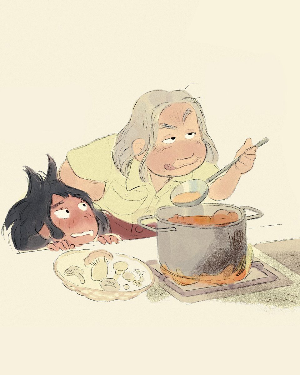 Timothy06islife's tweet photo. We were seriously robbed of more moments between these two. Little Mabel looks so adorable, and Grandma Tanaka looks amazing too!

Artist is Ke Yang! https://t.co/pwGmt7otOe
