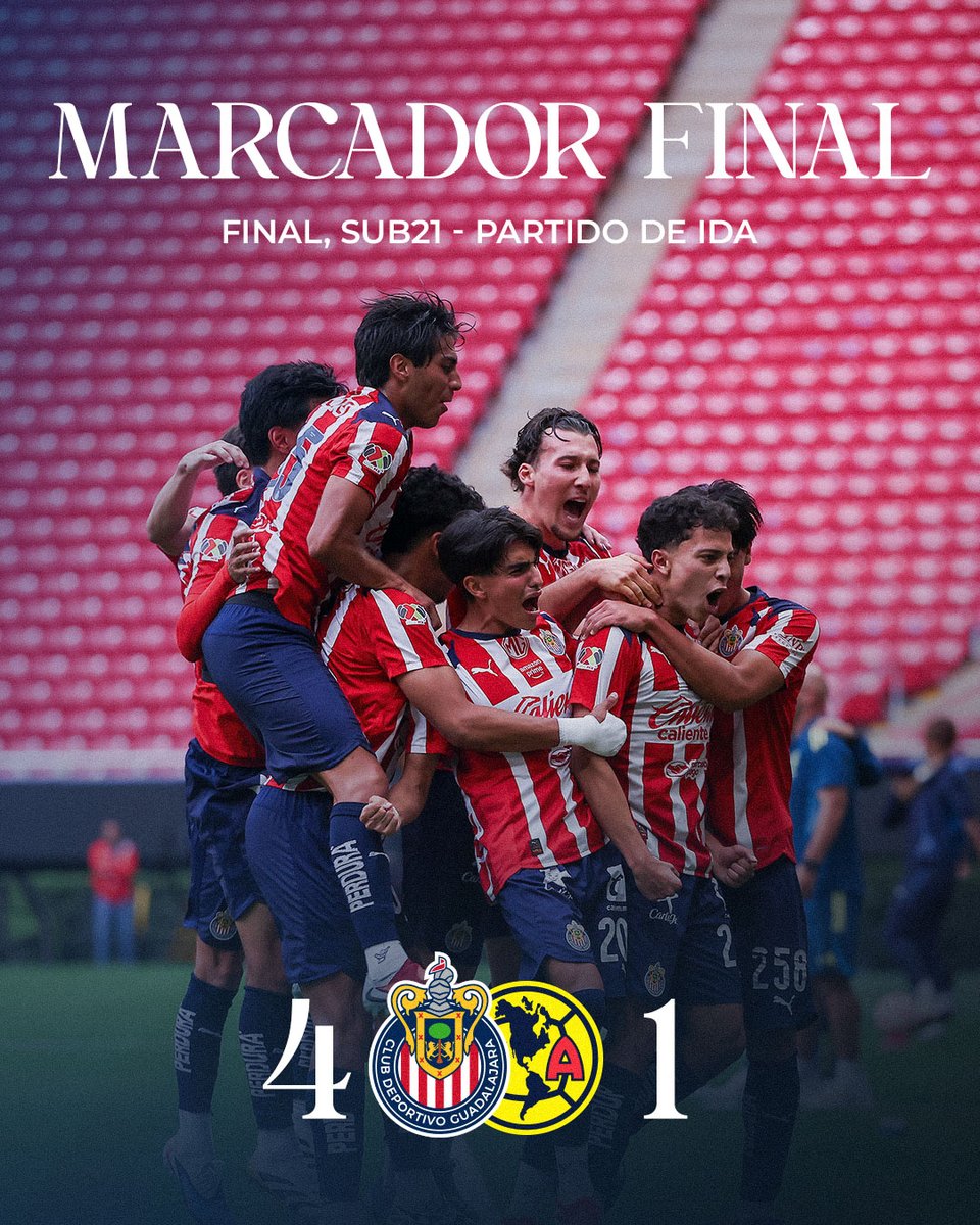 TapatioCD's tweet photo. 🔥 ¡EL REBAÑO PEGA PRIMERO EN LA FINAL DE IDA! 🇫🇷

Con dobletes de Mendoza y Hernández, la #Sub21 se lleva ventaja de 3️⃣ goles rumbo a la Vuelta 😮‍💨🏆

👊🏻 ¡A un paso de la gloria, Rojiblancos! https://t.co/SEDQ4UOsQZ