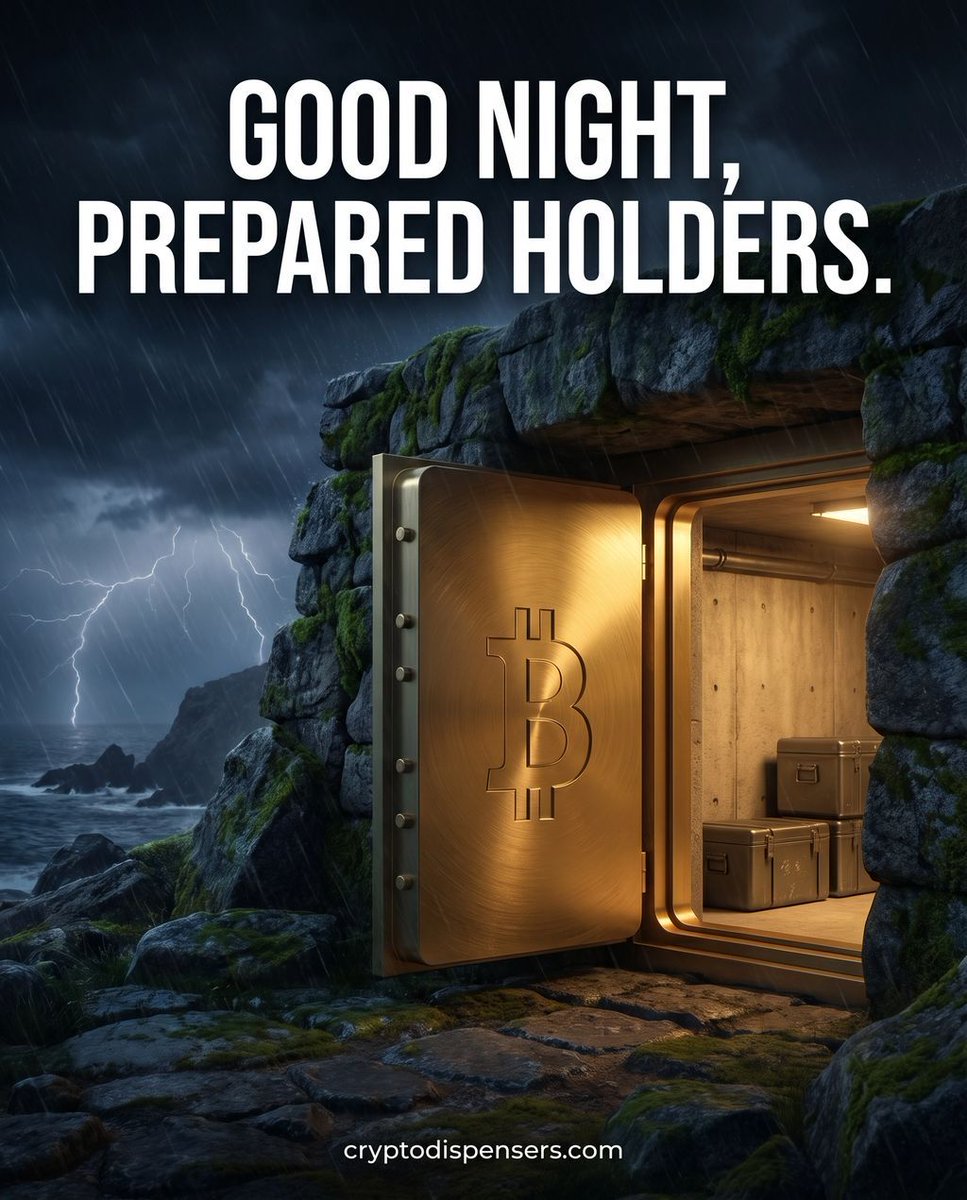cryptodispenser's tweet photo. Good night, prepared minds.☀️
The storm outside doesn't reach what's properly secured.
Your Bitcoin is in your wallet.
Your keys are in your control.
Prepared minds sleep well.
#Bitcoin #SelfCustody #OwnYourKeys #CryptoDispensers #BitcoinSecurity #FinancialFreedom https://t.co/UgpzNFMD1o