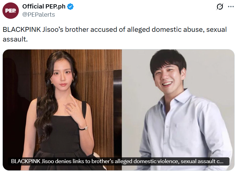 bubundun's tweet photo. @vesperamyst Jisoo's brother is an abuser and rapist, whom she defends and protects; he's even her personal manager and one of the CEOs of her solo company BLISSOO

I think this is very problematic https://t.co/oj0m7UOsPx
