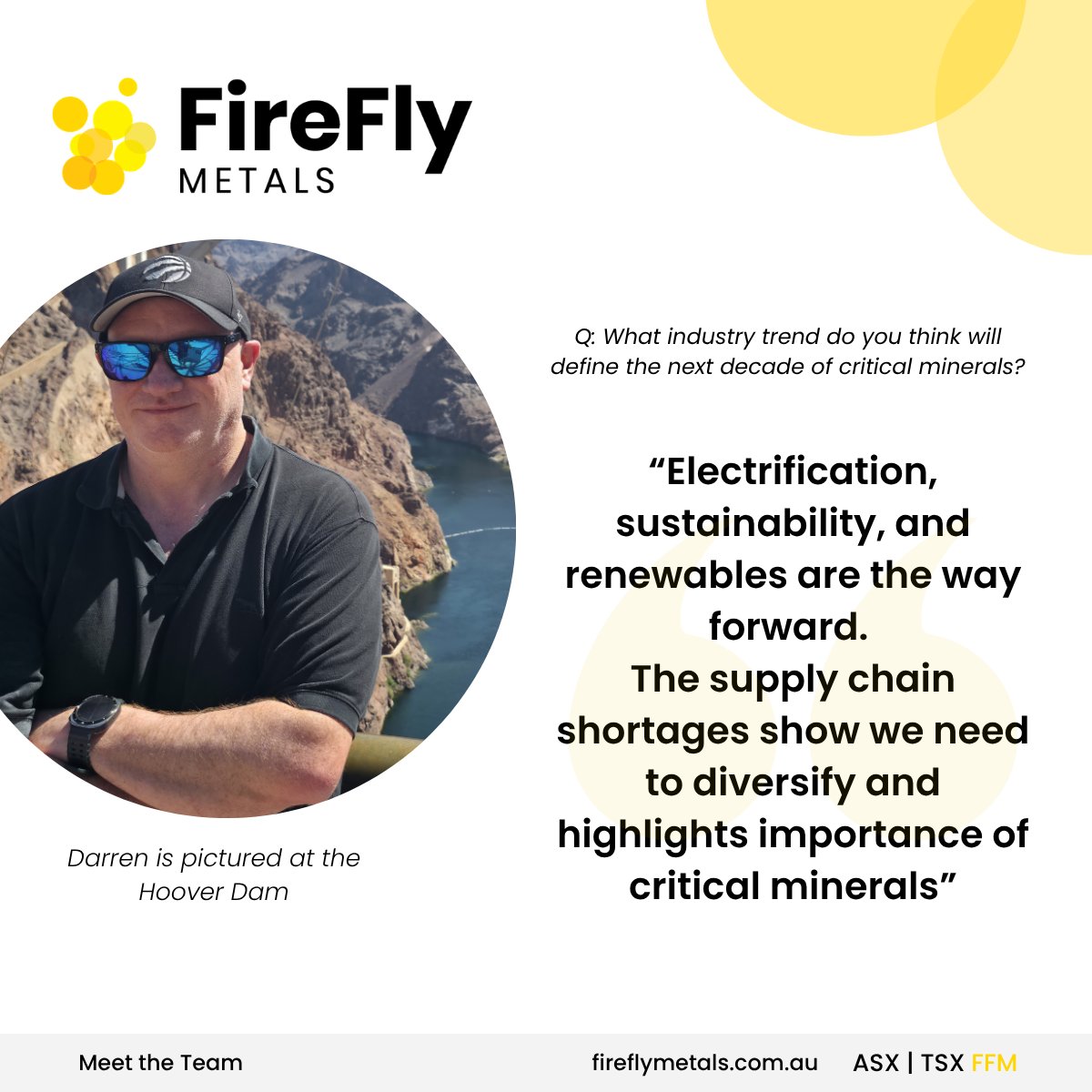 FireFly_Metals's tweet photo. We recently sat down with Darren Cooke, #FireFlyMetals $FFM.TO CEO
Darren has been with #FireFly since February 2021, prior to that he was part of the Northern Star team that purchased the Super Pit, Pogo and merged with Saracen forming a $30B company. Amongst other things, he was involved with discovering millions of ounces of gold across the Kalgoorlie district with Barrick and Northern Star when everyone was overlooking it. ⚒️
FireFly would not be where we are today without Darren and he agrees that Green Bay is something to be proud of. We sat down with Darren to talk all things Green Bay and industry, read our Q&A below⬇️