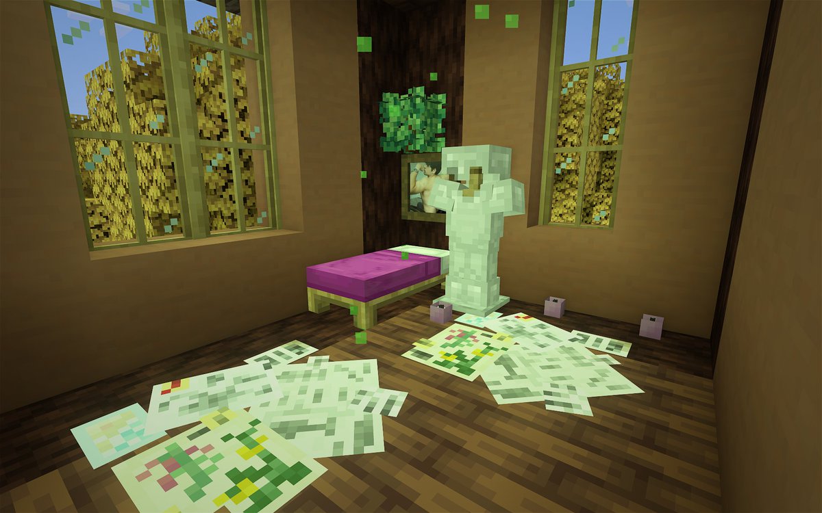 bangchansdad's tweet photo. lore accurate bedroom in minecraft cuz my room is always a mess https://t.co/h3dJdRqEJa