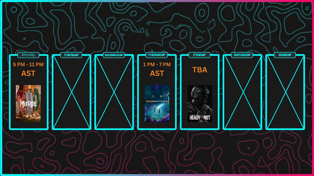 BitByBit_Media's tweet photo. Little update to this weeks schedule also the beginning of tomorrows stream we will be talking about the plans for future stream schedules stay tuned https://t.co/c1pVSeIDSy