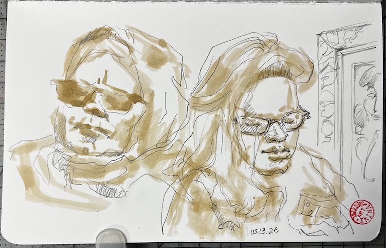 nikiraa's tweet photo. Sketching on a Subway. Went to Manhattan to see Matisse  in Acquavella Gallery. 50 artworks, many from private collections. #sketchbook #ink #pencil #people #artistontwitter https://t.co/gVKgn9olQj
