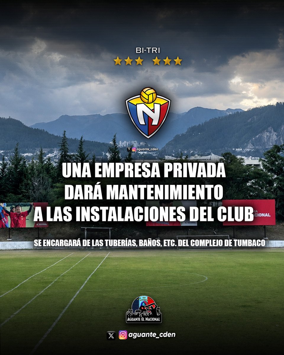 aguante_cden's tweet photo. ¡EL MANTENIMIENTO DEL COMPLEJO! 🔴🤓

Jorge Yunda mencionó que una empresa privada se encargará de darle el respectivo mantenimiento a las instalaciones de El Nacional, el enfoque especial se dirige hacia el Complejo de Tumbaco⭐

#TodosJuntosPorElRojo https://t.co/qJNkPLNVrl