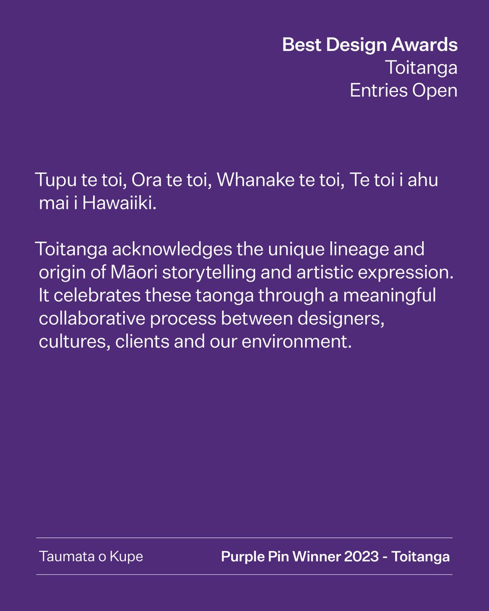 bestawards's tweet photo. Best Design Awards 2026 - Toitanga
Toitanga acknowledges the unique lineage and origin of Māori storytelling . It celebrates these taonga through a meaningful collaborative process between designers, cultures, clients and our environment.

https://t.co/PrYEJb2Hls https://t.co/n6xdiMwr87