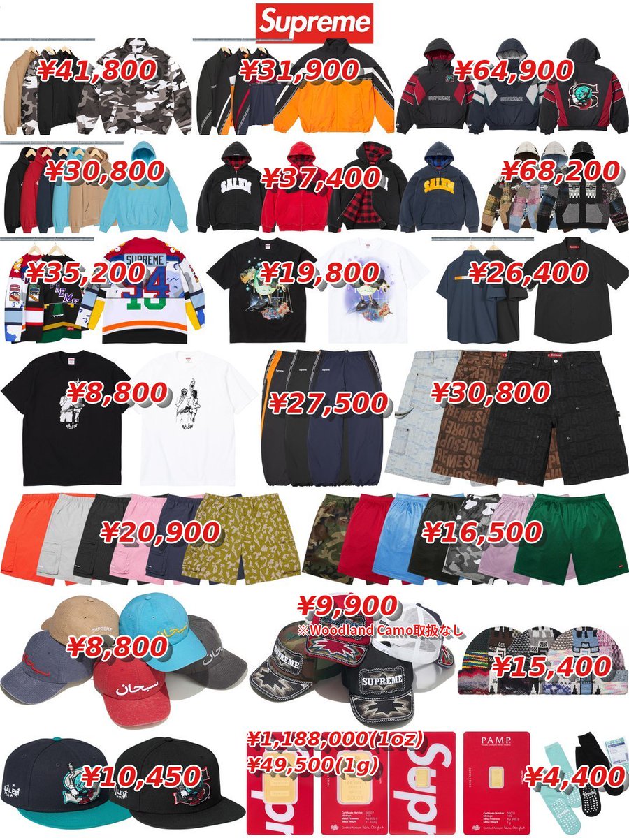 Supreme Week 12 - 日本定価一覧