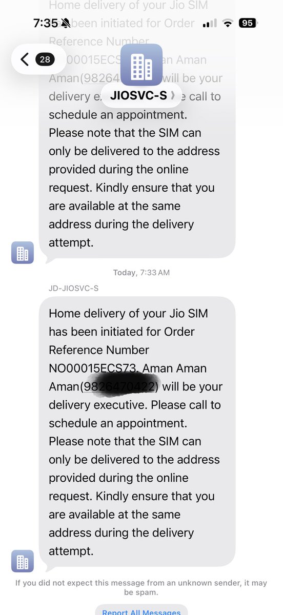 DKRAJPUTAOL's tweet photo. @reliancejio @JioCare I ordered a SIM card four days ago but it has not arrived. The delivery guy has not answered my calls or messages and I have already made the payment through your website https://t.co/sqCrQHfUPD