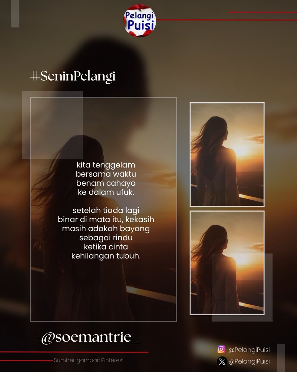 PelangiPuisi's tweet photo. -@soemantrie_
#puisipilihan #SeninPelangi #110526 https://t.co/xitDFon94f