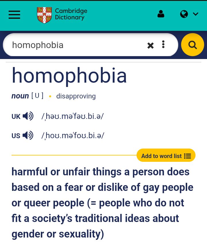 DangerAtacks's tweet photo. @____Sh4d0w_____ @keenzeisuhhhhhh @MarcoSm43819365 @ma1ybe Then why does the Cambridge Dictionary recognize homophobia as a word but not "heterophobia"?
Hm. Weird. Must be a pibby glitch https://t.co/0eoCo9btzz
