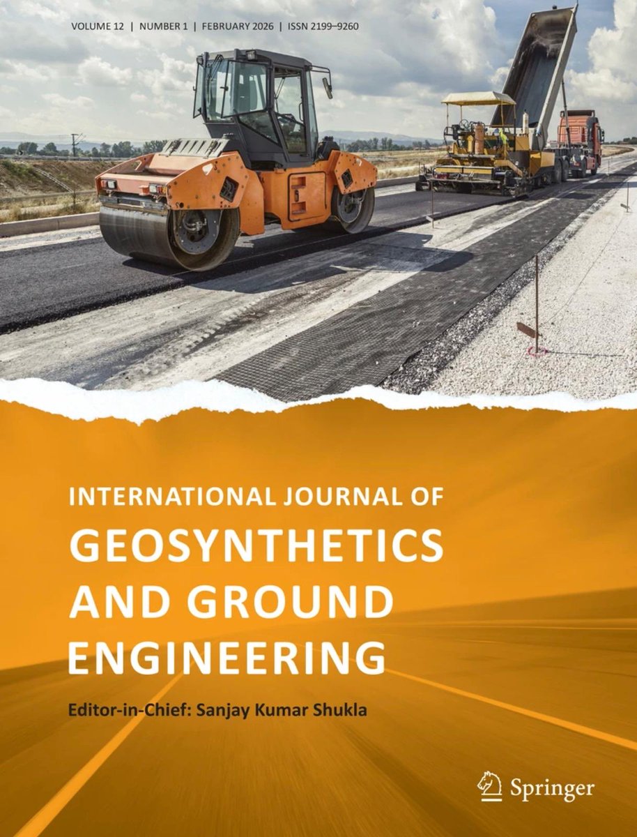 sshukla15's tweet photo. 🔹 New Update of the IGGE Homepage 🔹

https://t.co/D0BWoFgqRp

Students, researchers, engineers, and professionals may have a look at the homepage of the International Journal of Geosynthetics and Ground Engineering (IGGE), a leading research journal established in 2014, with its first issue published in March 2015.

The journal supports sustainable development of ground infrastructure in civil, mining, agriculture, aquaculture, and energy sectors through quality research, innovation, and practical engineering applications. @SpringerGeo @SpringerEdu 

#IGGE #Geosynthetics #GroundEngineering #GeotechnicalEngineering #CivilEngineering #MiningEngineering #Agriculture #Aquaculture #Energy #SustainableInfrastructure #Research #Engineering