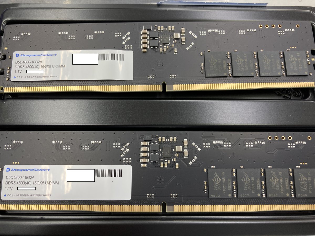 📢PCパーツコーナーのご紹介！ DDR5-4800メモリ #ドスパラセレクト