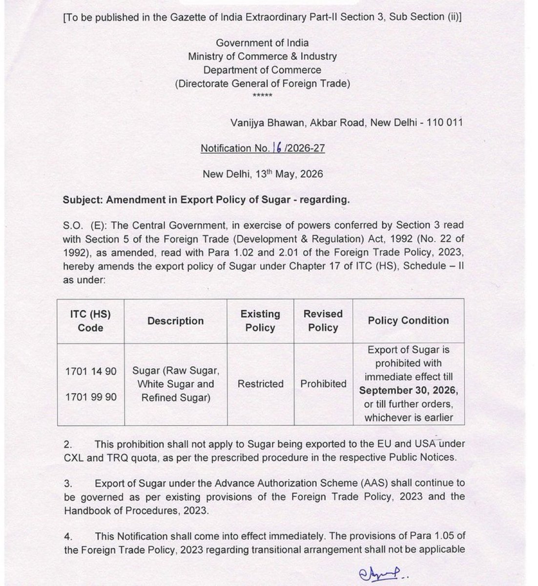 DealsDhamaka's tweet photo. India bans exports of Sugar till end of September 

Global supply chains will start getting hit as each country takes steps towards reducing their dependence on foreign energy (using ethanol blending in this case) and control the price of essential commodities https://t.co/kLLkaHlZ2N