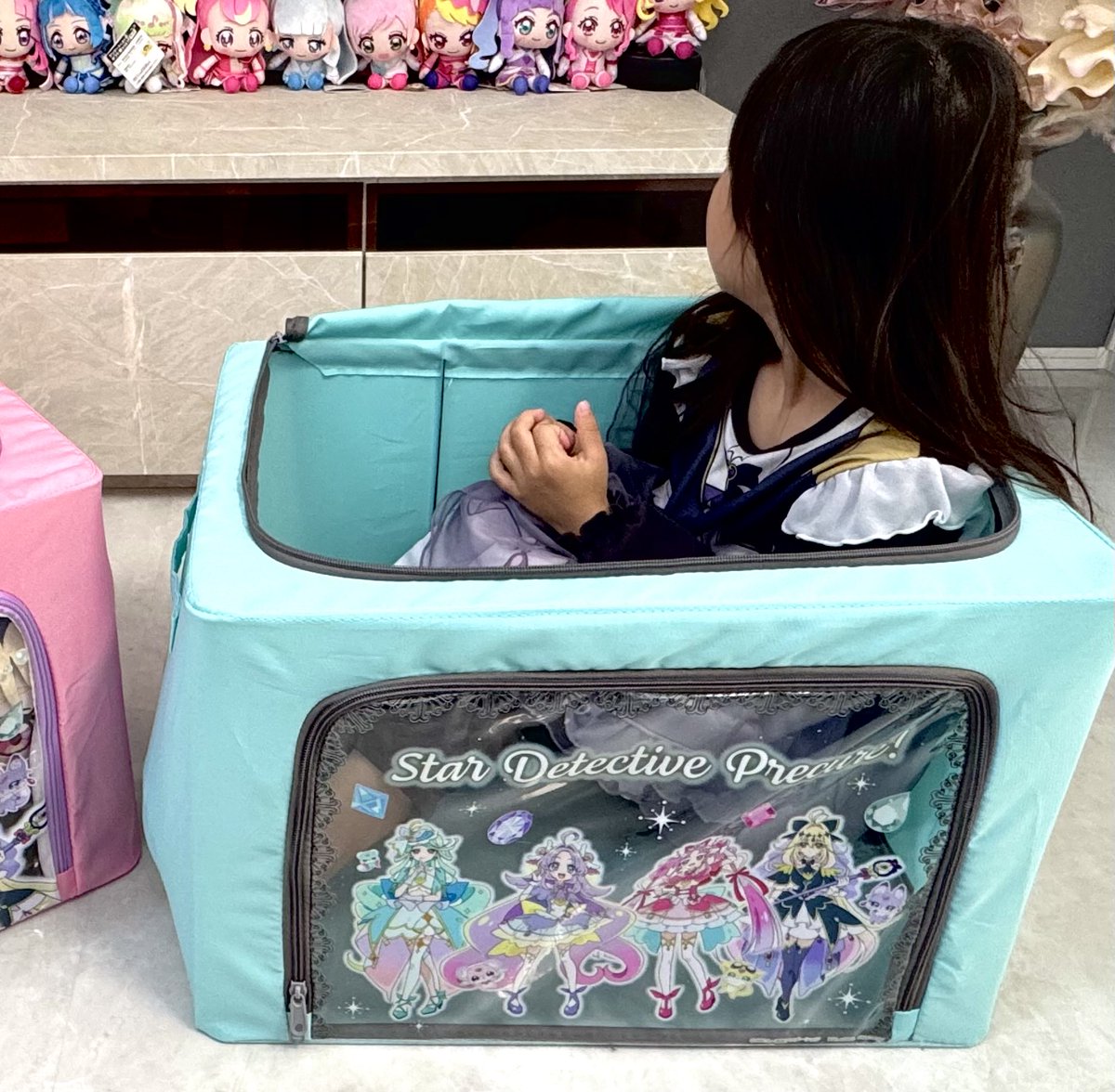 プライズの名探偵プリキュア窓付き収納ボックス🎁 50x40x33でとにかく