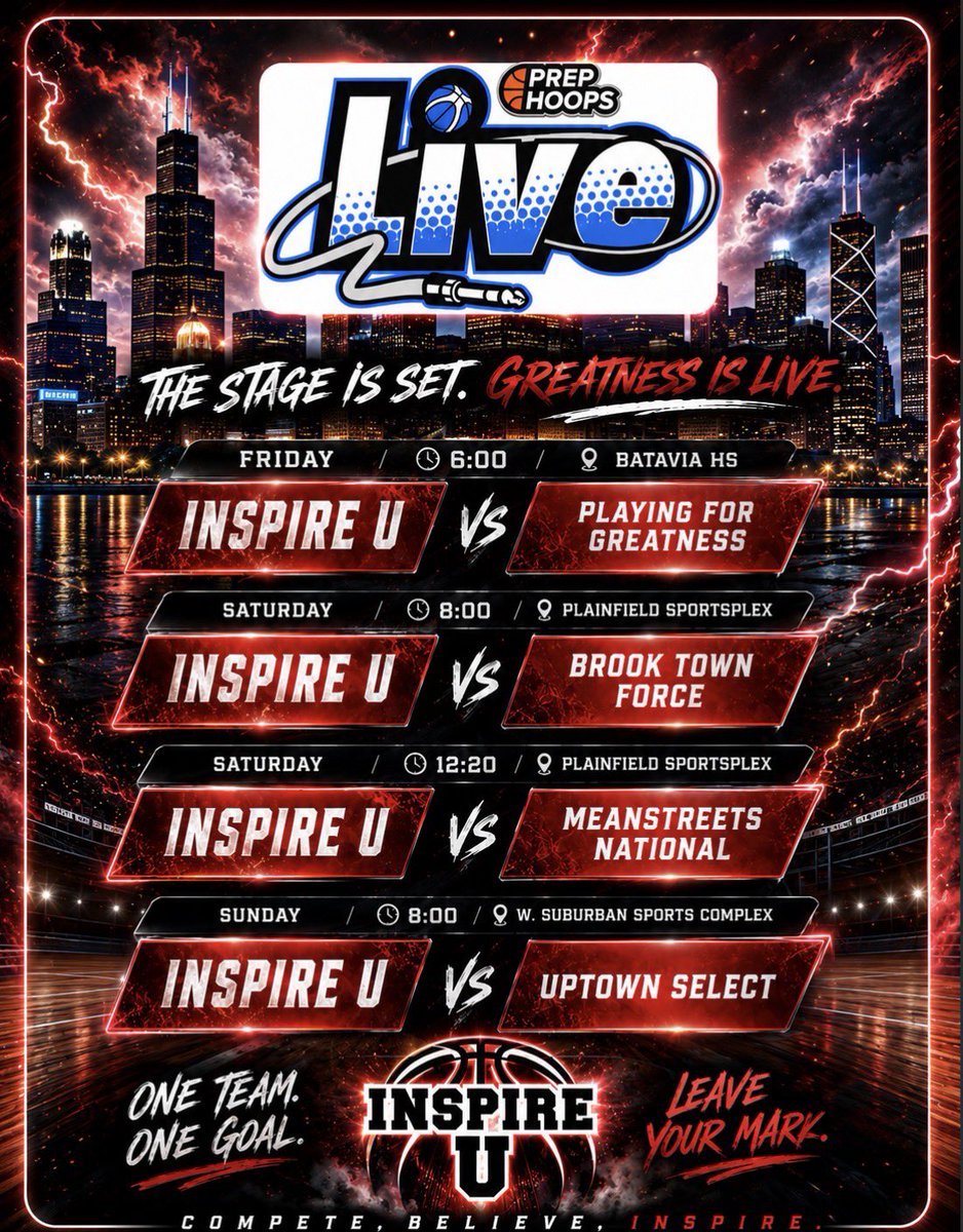InspireU2027's tweet photo. The schedule is set for Prep Hoops “Live” in Chicago! https://t.co/YUHvVLBOZZ