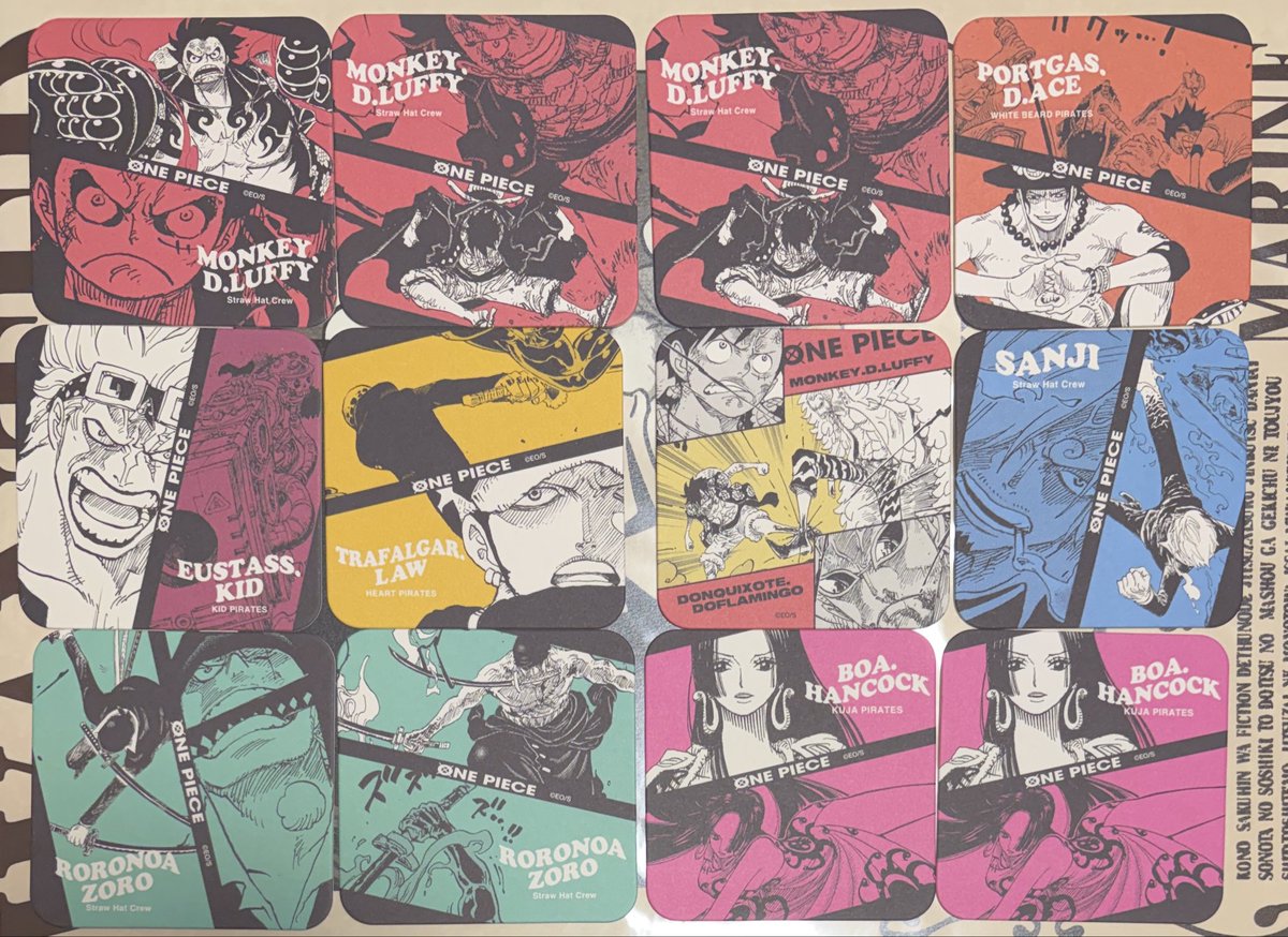 miniilan's tweet photo. 【交換 譲渡】ワンピース ONEPIECE アートコースター アトコ
(譲)画像1、2
(求)シャンクス>キング ルッチ ルフィ(ギア5) 異種ミホーク キング ルッチ マルコ>ジャブラ 定価+送料
画像1は画像2(レイリー以外)からこちら指定のもの2枚〜お取引頂ける方(ロー、エース、ゾロ、サンジ厳しめ)↓ https://t.co/ZA3rJQLd2s