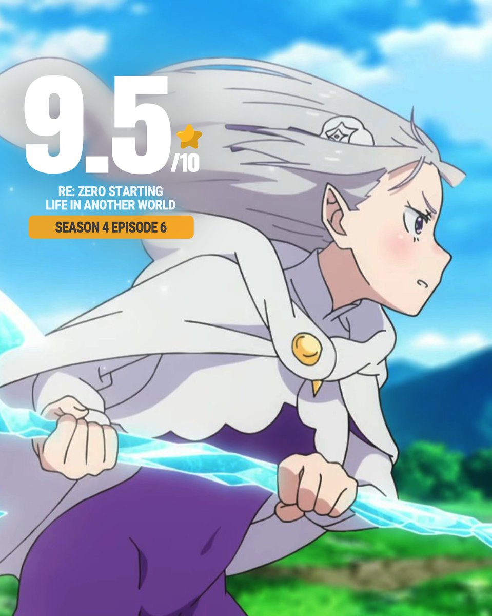 wardedgg's tweet photo. RE:ZERO IS COOKING AGAIN🔥

Another big win for White FOX! Season 4 Episode 6 of Re:Zero is currently sitting at an impressive 9.5 rating, and the fandom is already calling it one of the strongest episodes this season. https://t.co/35eZjJ7cT4