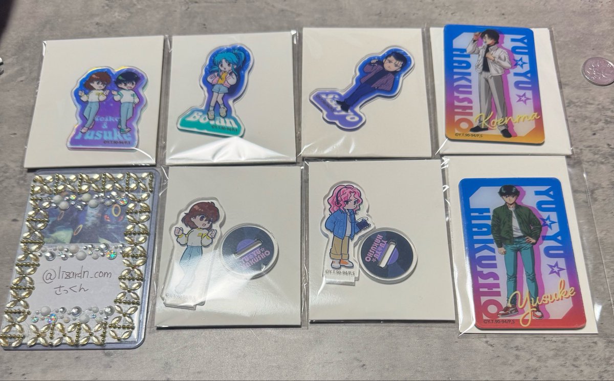 lizardn_com's tweet photo. 【交換又は譲渡】幽遊白書 
アクリルスタンド アクリルシール カードミラー セリア ダイソー

譲）浦飯幽助 螢子 シークレット 左京 コエンマ 玄海 ボタン
求）同異種 蔵馬 妖狐蔵馬

天王寺付近手渡しまたは郵送。
定価110円＋送料譲渡可能です。
お気軽にお声かけよろしくお願いいたします https://t.co/s5o4CVC4RK