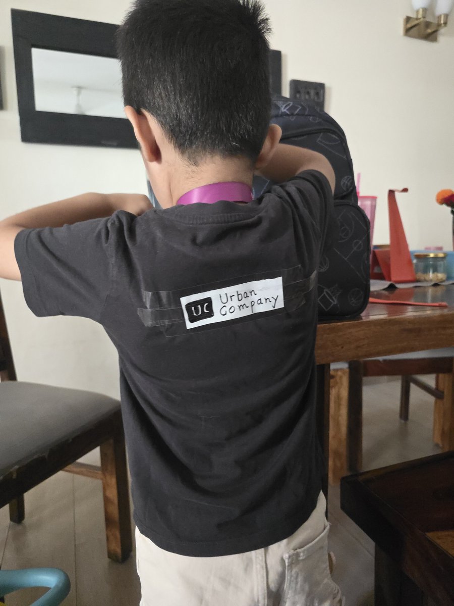 ankitanks's tweet photo. Today was a day when everyone in my 4 year old son's class had to become a community worker. While most chose police, firemen, chef, construction worker etc, our son was clear it has to be a @urbancompany_UC associate. 
@abhirajbhal @ra9z Take a bow guys! https://t.co/xrccOl4iZB