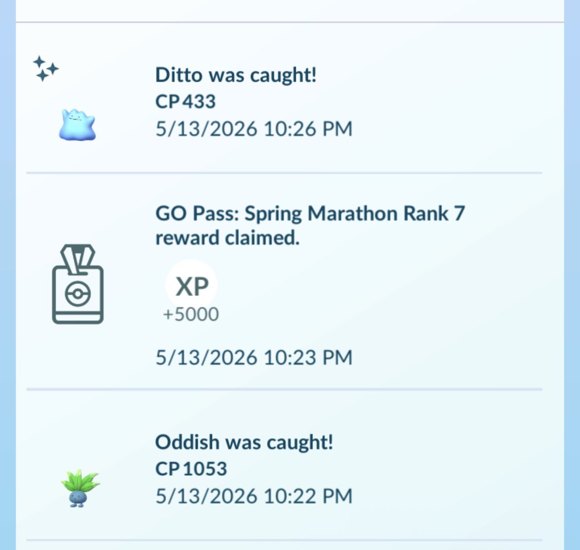 Warheaddddd's tweet photo. my house spawns tonight arent messing around.. caught a hundo oddish &amp; immediately after i get a shiny ditto? 🤯 #PokemonGO https://t.co/oyxtRC7F7g