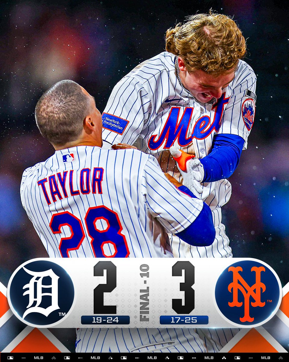 MLB's tweet photo. Carson Benge walks it off for the @Mets! https://t.co/JkYGZKXjcy