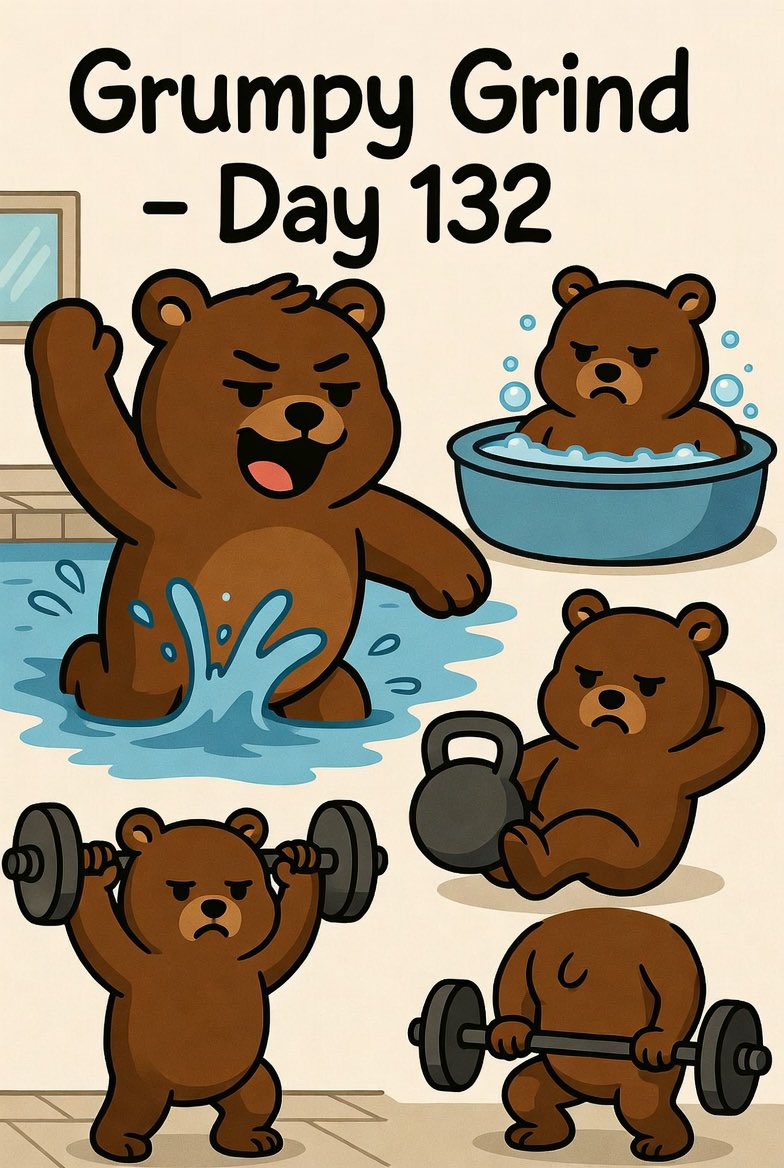 cmaulsby's tweet photo. Day 132 of exercise in 2026
#GrumpyGrind
Swim, hot tub PT stretches, lots of leg lifts, bell curls, and bar curls. Nice mix of water + strength!
• Swimming
• Hot tub PT + stretches
• Leg lifts (lots)
• Kettlebell curls 2x15 each side 35lbs
• Bar curls 2x15 55lbs
Logged.
#GrumpyGrind365