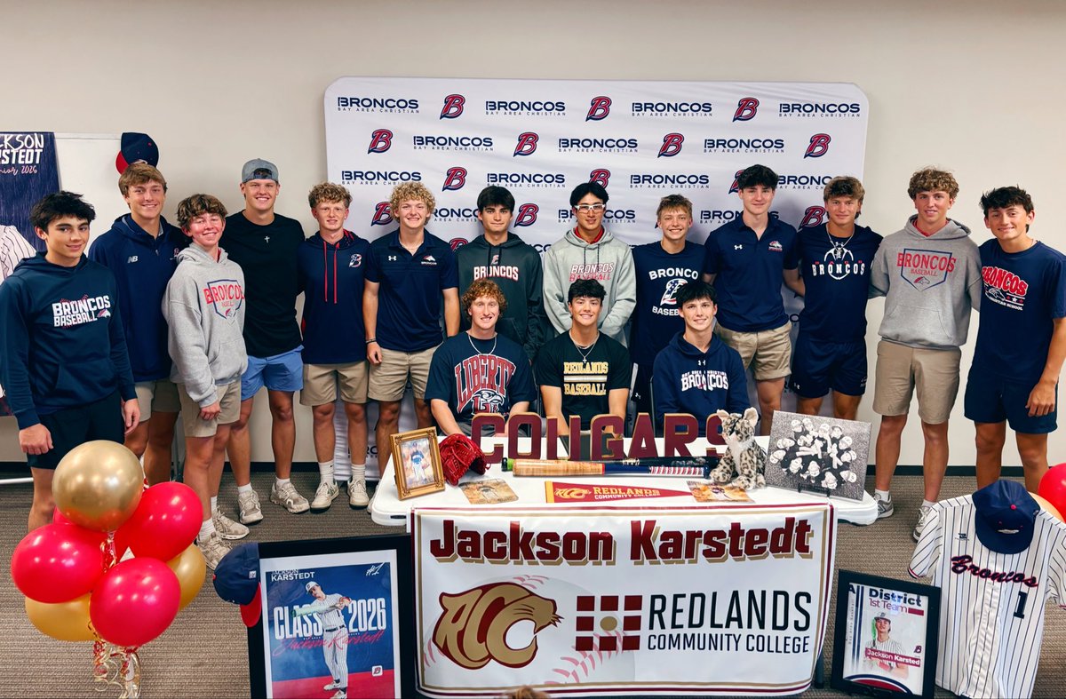 BacsBaseball's tweet photo. 🚨🚨Signing Day🚨🚨
Congrats to Jackson Karstedt on signing with Redlands Community College! 
#BACSBaseball https://t.co/Qpc4Zh0ZB9