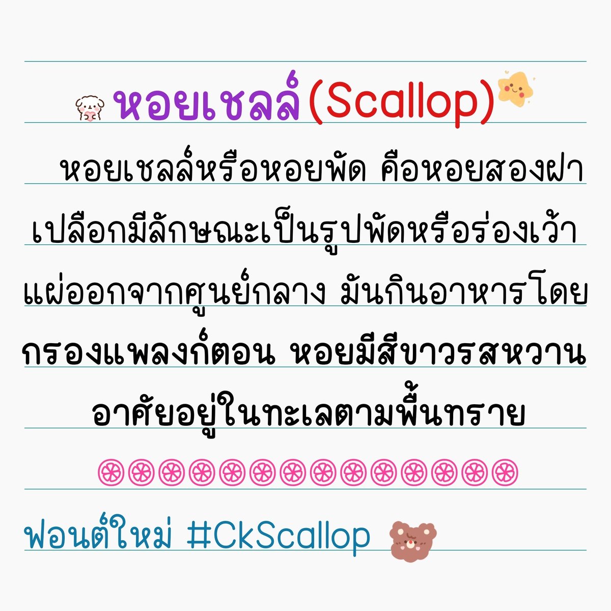 font_kancha's tweet photo. ฟอนต์ #CkScallop
50.- ครอบคลุมเชิงพาณิชย์
🔸สระไม่ลอยไม่จม
🔸สนใจทักแชทได้เลยจ้า
🔸ดูตย.เพิ่มเติมได้ที่ลิงค์จ้า
https://t.co/peAuz3lVIM
#ขายฟอนต์ #ฟอนต์ลายมือ #ขายของออนไลน์ #แจกฟรี #กลุ่มแจกฟอนต์ #ฟอนต์น่ารัก #ฟอนต์ฟรี #คําคม #ออนไลน์ #คําคม #แคปชั่น #ลายมือ https://t.co/OHeKzv7KXg