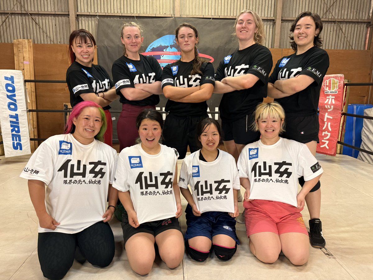 練習後、記念撮影📸 選手の練習着Tシャツが完成！ 【限界の先へ、仙女