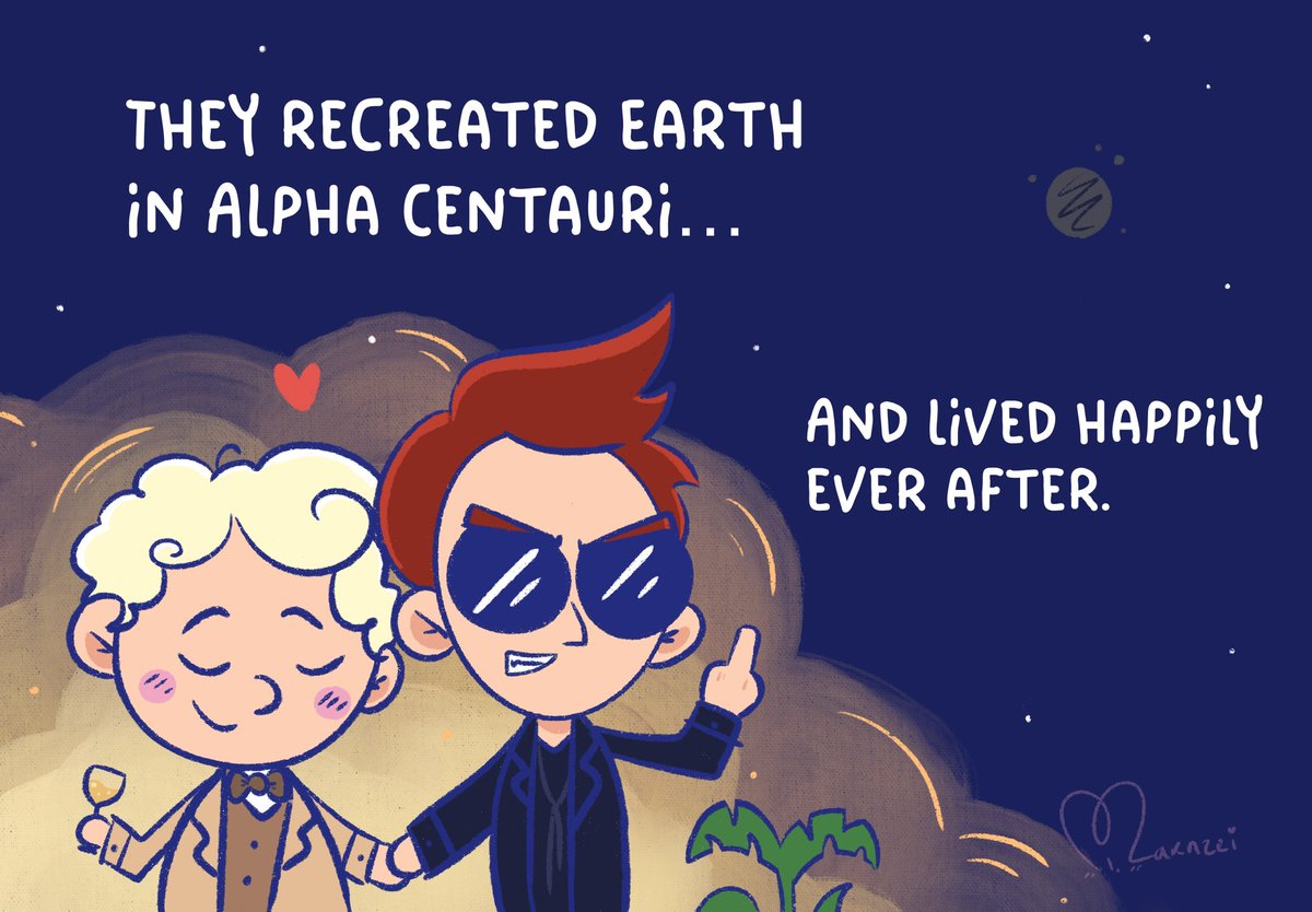 DrawsMak's tweet photo. I’m not ok, so this is my headcanon.

#go3spoilers #GoodOmensSpoiler #GoodOmens3 https://t.co/bVEKc0rQyP