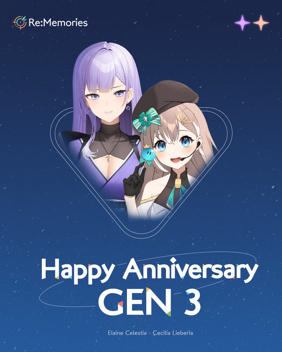 Rememories_id's tweet photo. Duo ini sudah 4 tahun bersama kita di Re:Memories! ✨

Happy 4th Anniversary Gen 3! 🎈

#ElaineCelestia #CeciliaLieberia https://t.co/7JksgOezQH