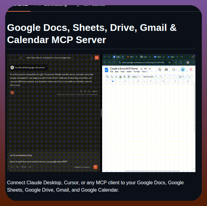 packetrat_'s tweet photo. Full Google Workspace integration for Claude Desktop

https://t.co/o06SIudqFY https://t.co/jQMPDyW5gY