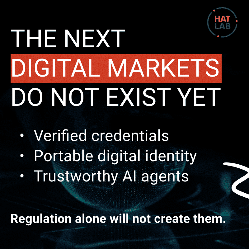 HATLAB_Studio's tweet photo. Twenty years of digital regulation have rested on one underlying assumption: that the digital markets being governed already exist.  

The task of policy has therefore been to regulate conduct, allocate liability, and police outcomes. https://t.co/g9B2n1KEJv