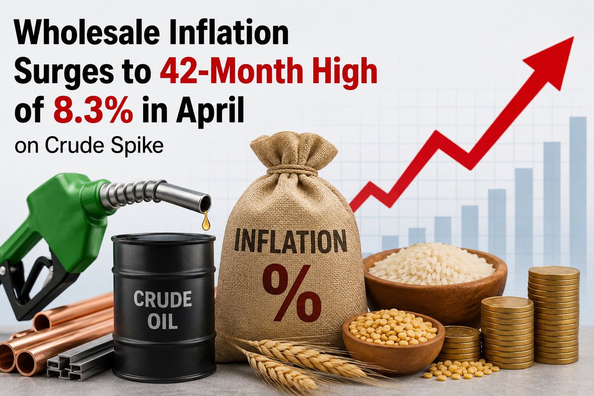sssolankee's tweet photo. महंगाई फिर हुई बेकाबू 😳
42 महीने के सबसे ऊंचे स्तर पर Wholesale Inflation!
अब जेब पर कितना पड़ेगा असर?

#Inflation #WholesaleInflation #Economy #CrudeOil #IndiaEconomy #BusinessNews #Money #MarketUpdate #Finance #NewsUpdate https://t.co/NiANtcwwlt