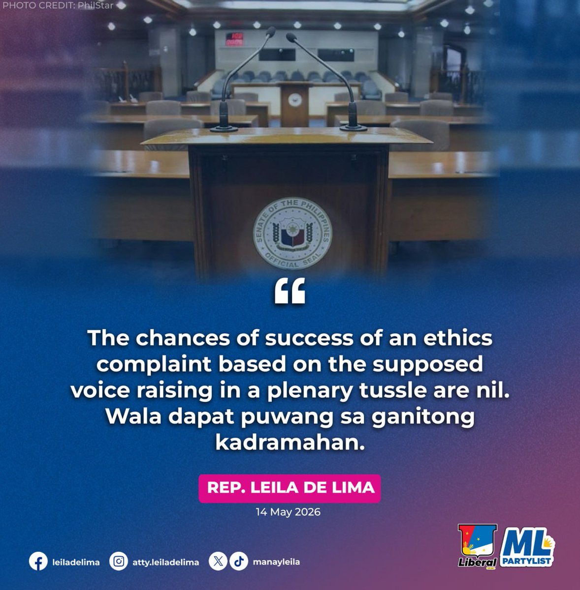 Leila de Lima tweet media