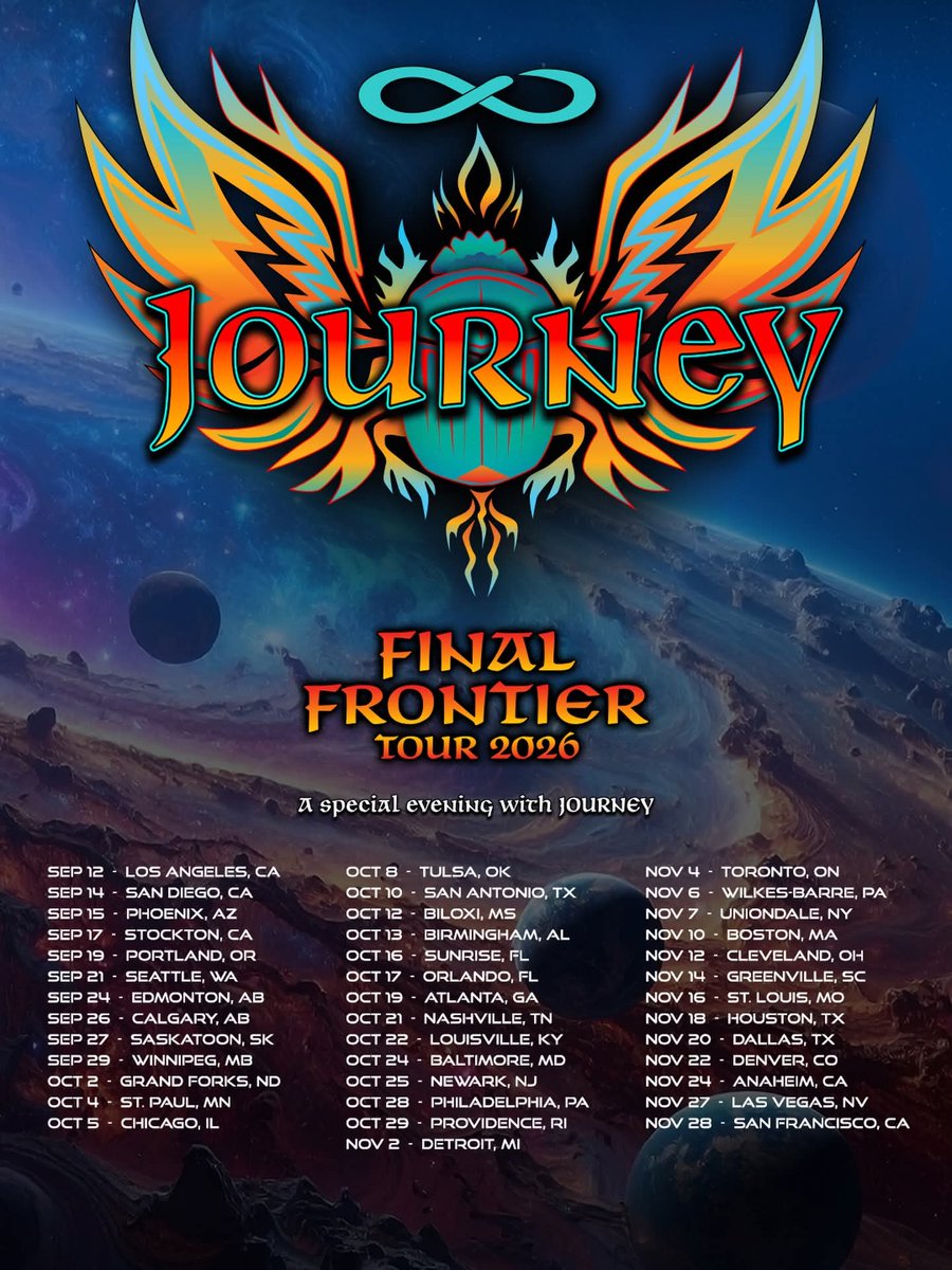 TheCorridorTom's tweet photo. @JourneyOfficial adds 40 more shows to its farewell tour, including a Nov. 18 stop at the @ToyotaCenter in Houston. Tix on sale May 15.
#journey #rockandroll #houston #texas #farewelltour #concert #toyotacenter https://t.co/07ExVr8nFz