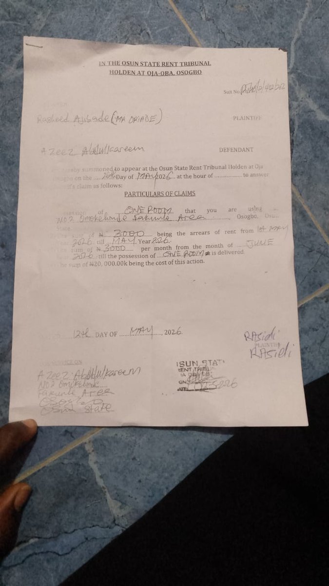 HorladayoTech's tweet photo. @omoalhajaabiola But my money is not yet complete, pls i need Allah favor through you, just do what you are capable of for for me sir, I have my evidence here in with me,,,,,here is the letter I got yesterday from the court,jazakumlahi kayr sir @omoalhajaabiola https://t.co/wQ6IR1dKJP