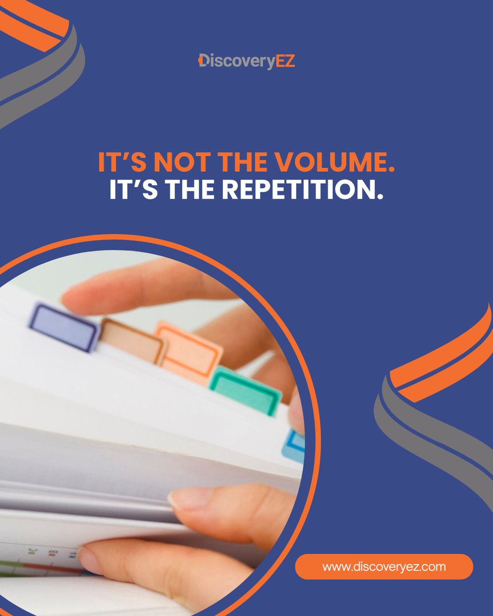 DiscoveryEz's tweet photo. Discovery isn’t slow.
It’s circular.
Most teams are stuck in repeat mode without realizing it.
#DiscoveryEZ #LegalTech #eDiscovery #Workflow
#SearchForTheStory #EvidenceReview #CaseStrategy https://t.co/byNi87S4ac