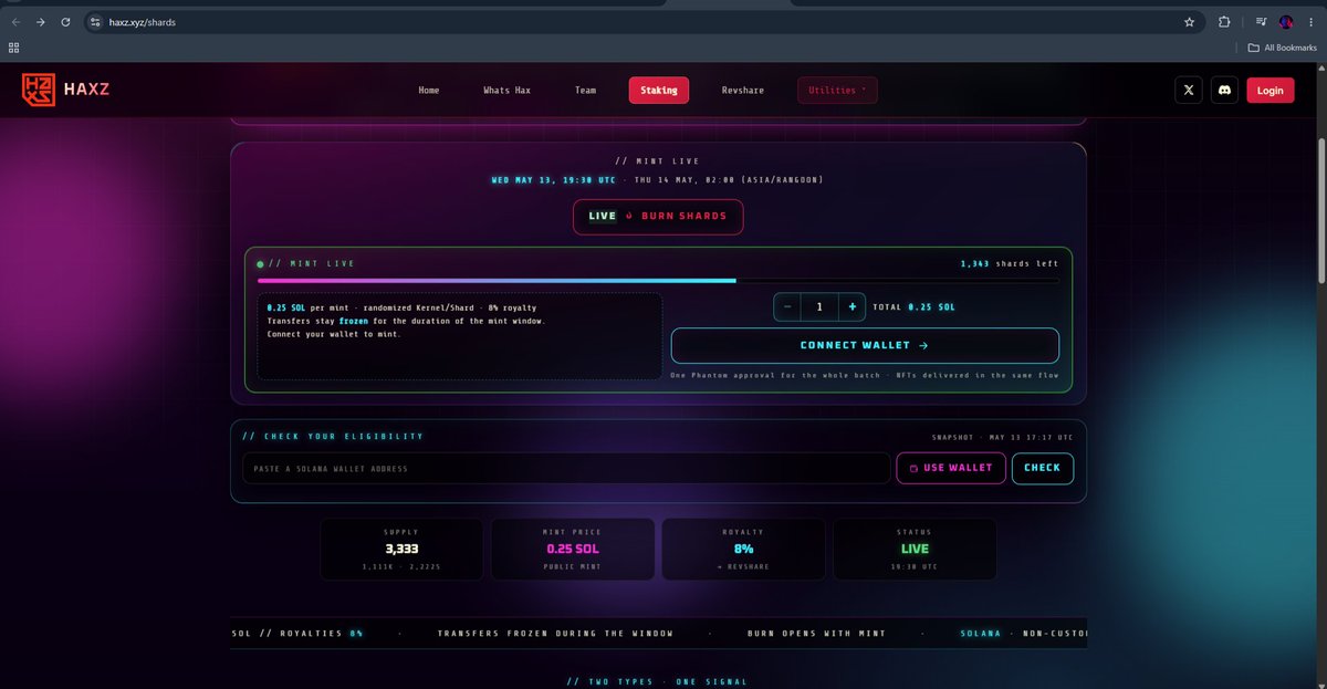 hunbagjeon73740's tweet photo. Public mint is live for shards , to upgrade haxz art &amp; take rail trade code.
Don't miss the window. 
https://t.co/Ty1MiiTvsw
Don’t just watch the rails—ride them
https://t.co/hvrU8B1ugK
Shards are coming to the moon
@Haxz_xyz @voltersolana @crypt_ethan https://t.co/nK2qFbGRJF