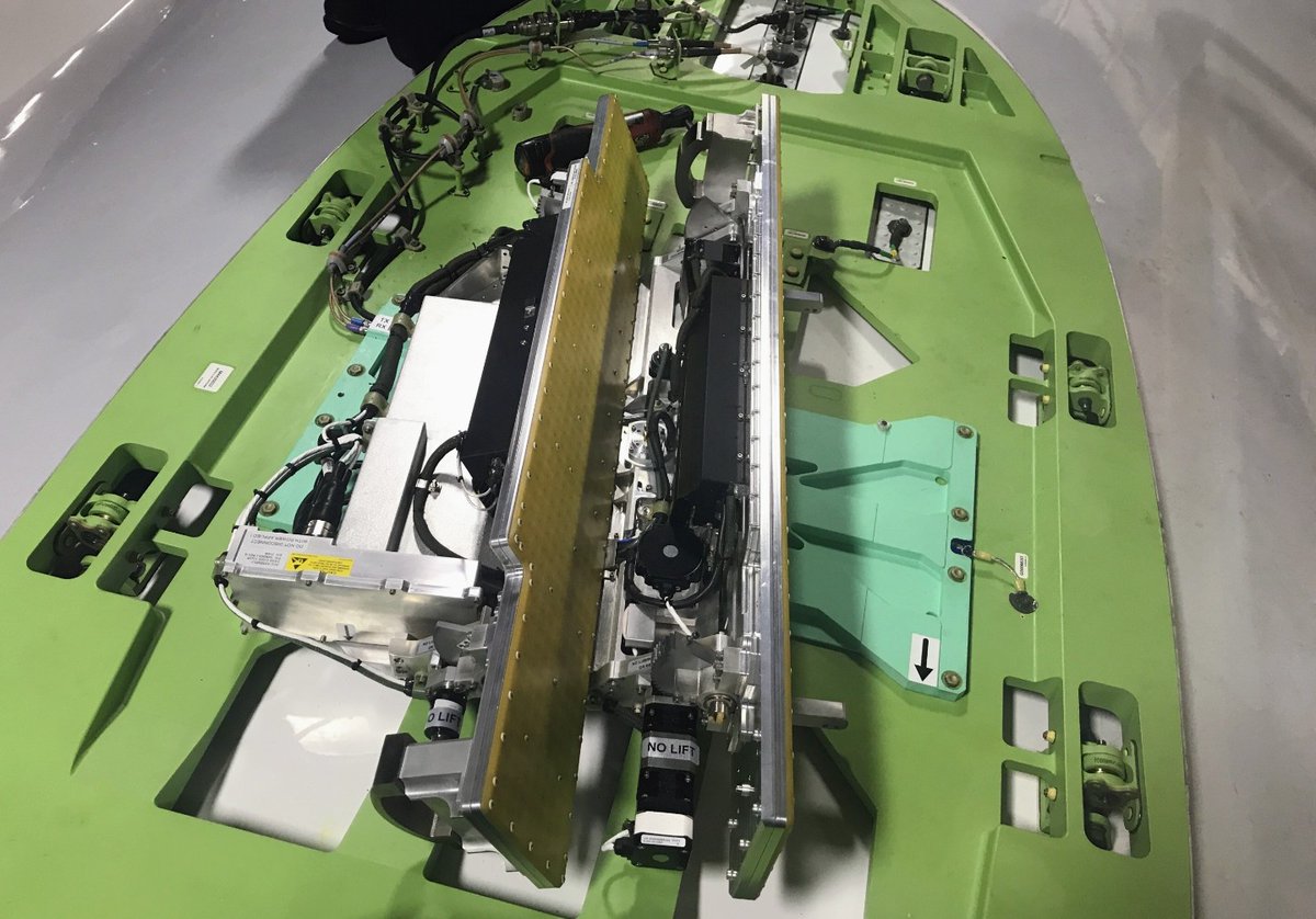 Turbinetraveler's tweet photo. That hump on top of an aircraft is what enables in-flight Wi-Fi.

It’s called the radome, and it houses the satellite antenna system for broadband internet. Here’s a closer look at what’s inside:

Under the radome, the two antennas continuously swivel and adjust to different angles as they rotate. These constant movements allow them to stay locked onto the satellite, no matter which direction the aircraft is flying.

📸: Lou Koumades